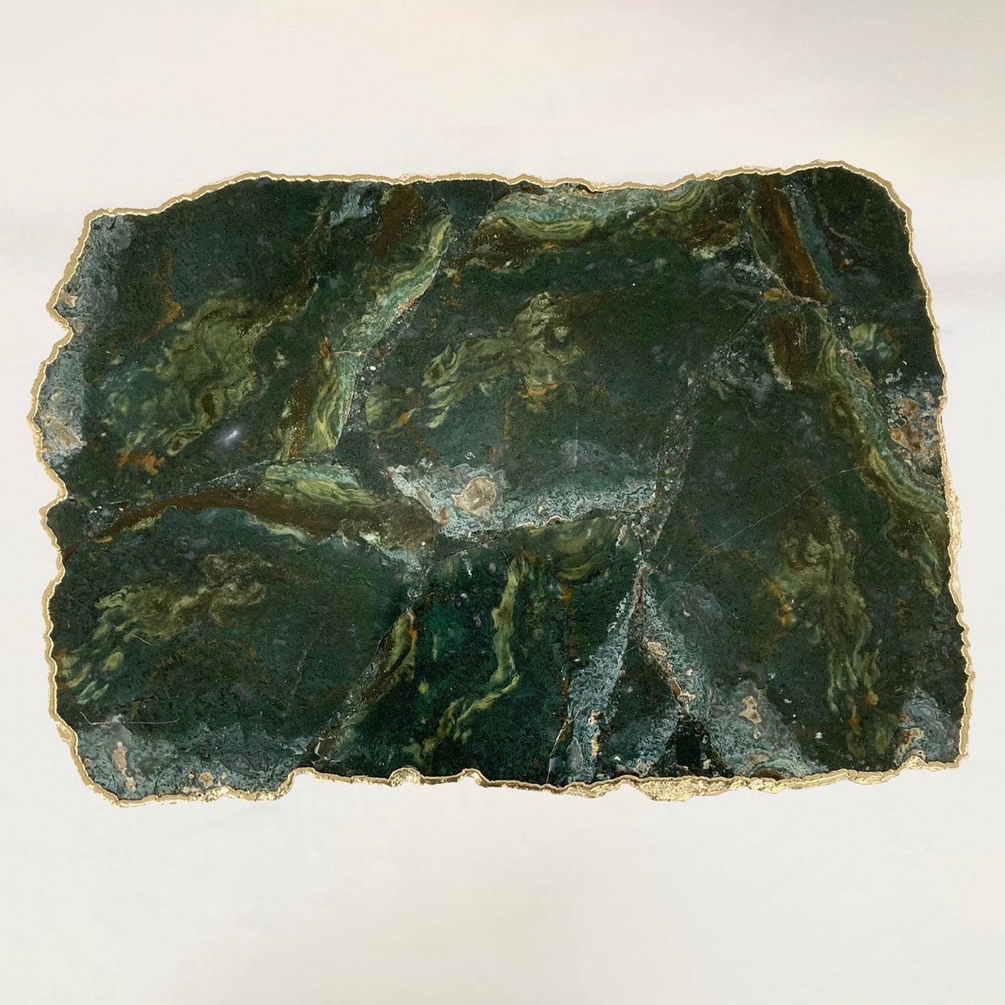 Green Agate/Crystal/Gemstone/Quartz Organic Edge Side/Drink/Coffee Table
