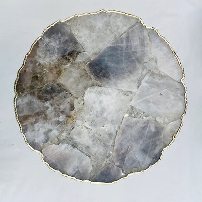Smoky Grey Agate Organic Edge Side/Coffee Table