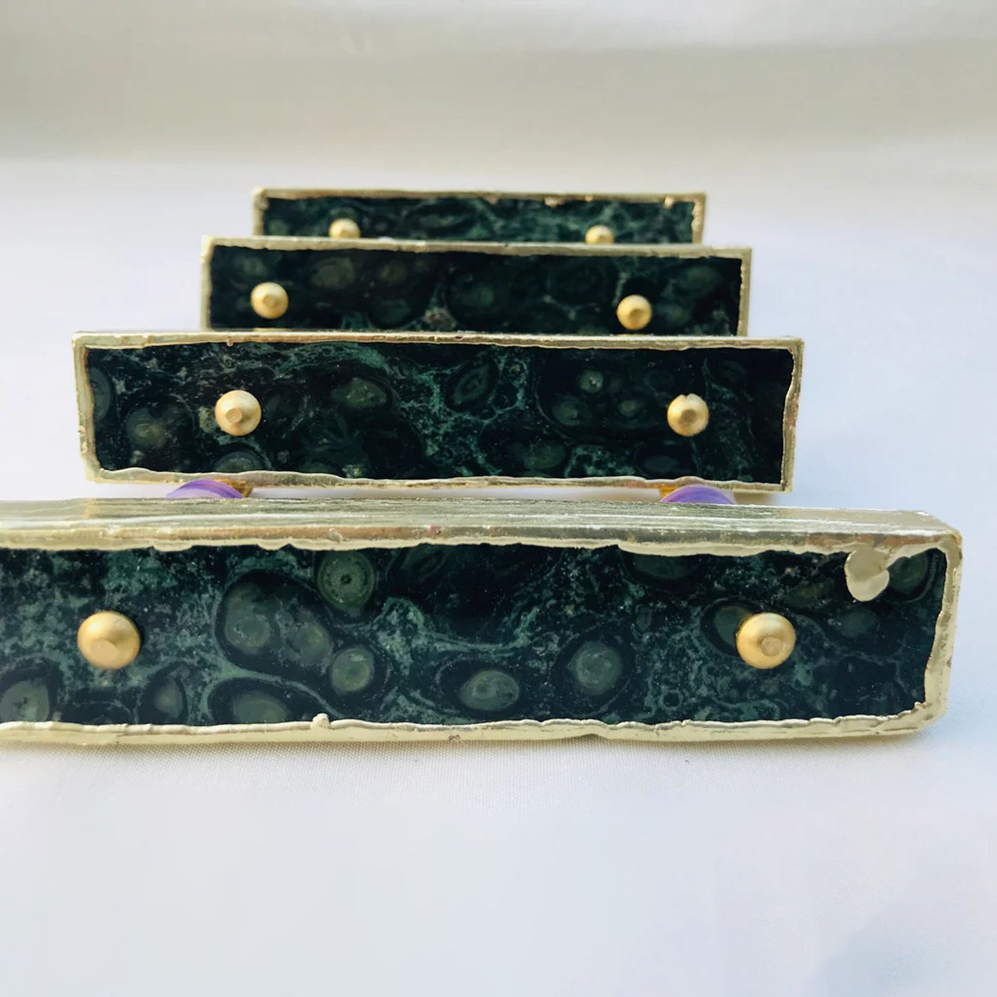 Set of 4 Kambaba Jasper Gemstone/Agate Handle Barbarella | Green