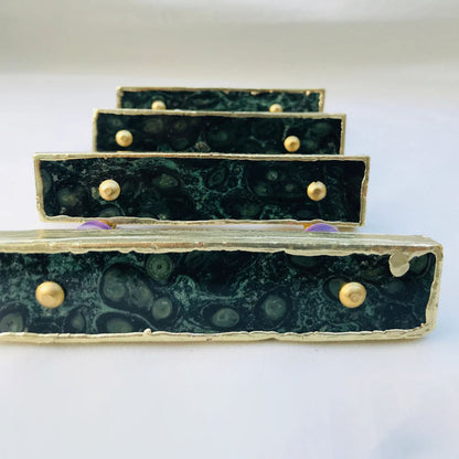 Set of 4 Kambaba Jasper Gemstone/Agate Handle Barbarella | Green
