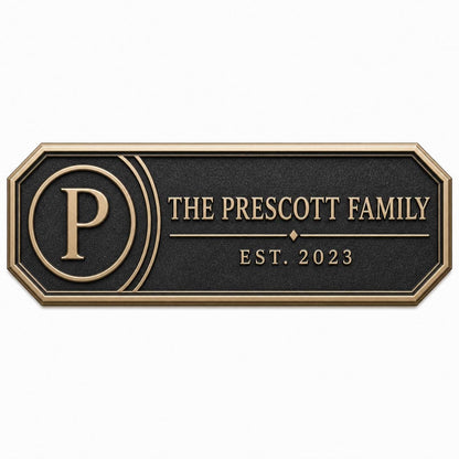 Personalised House Name Sign | Antique Brass Address Plaque | Custom Family Plaques