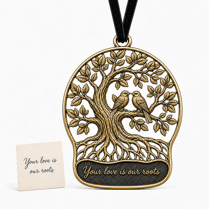 Large Personalized Tree of Life Ornament | Antique Brass Sympathy Gift | Christmas Decor