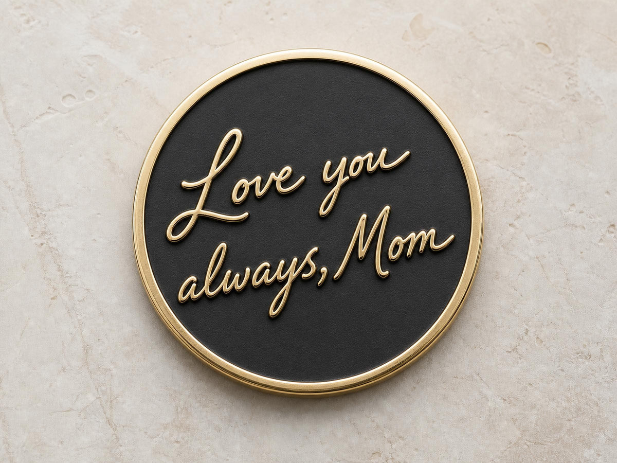 Custom Fingerprint Memorial Plaque, Antique Brass Keepsake, Personalised Handwriting Remembrance Gift for Mom