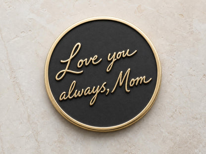 Custom Fingerprint Memorial Plaque, Antique Brass Keepsake, Personalised Handwriting Remembrance Gift for Mom