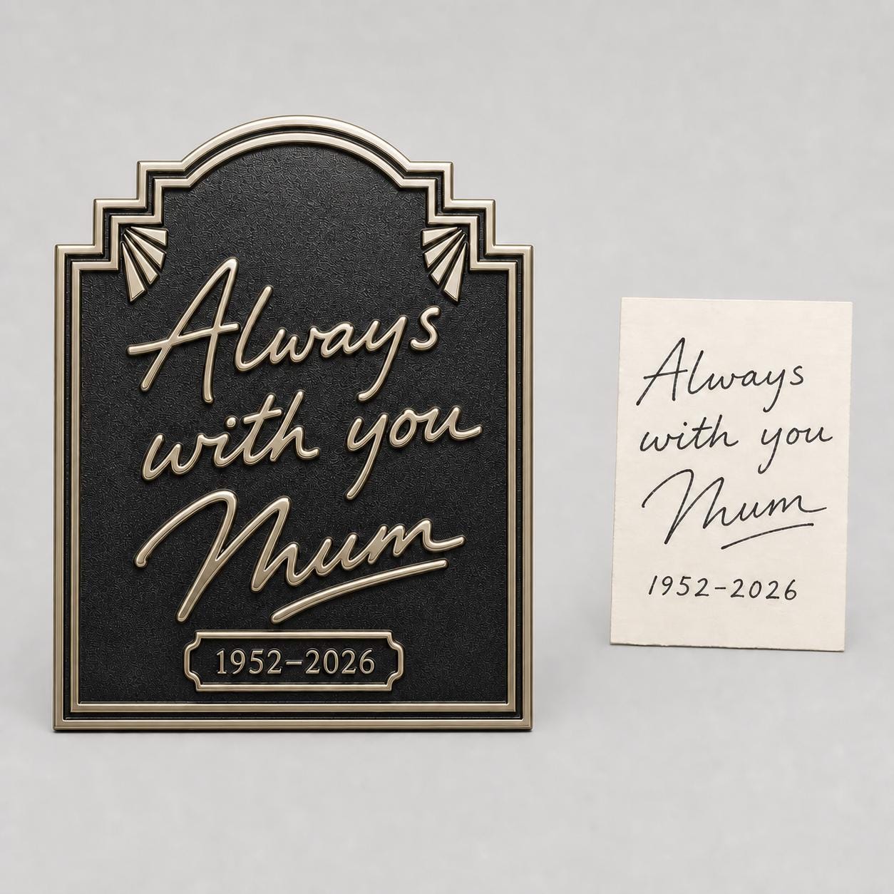 Custom Handwritten Message Plaque | Antique Brass Sign | Personalised Note Keepsake Gift