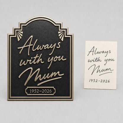 Custom Handwritten Message Plaque | Antique Brass Sign | Personalised Note Keepsake Gift