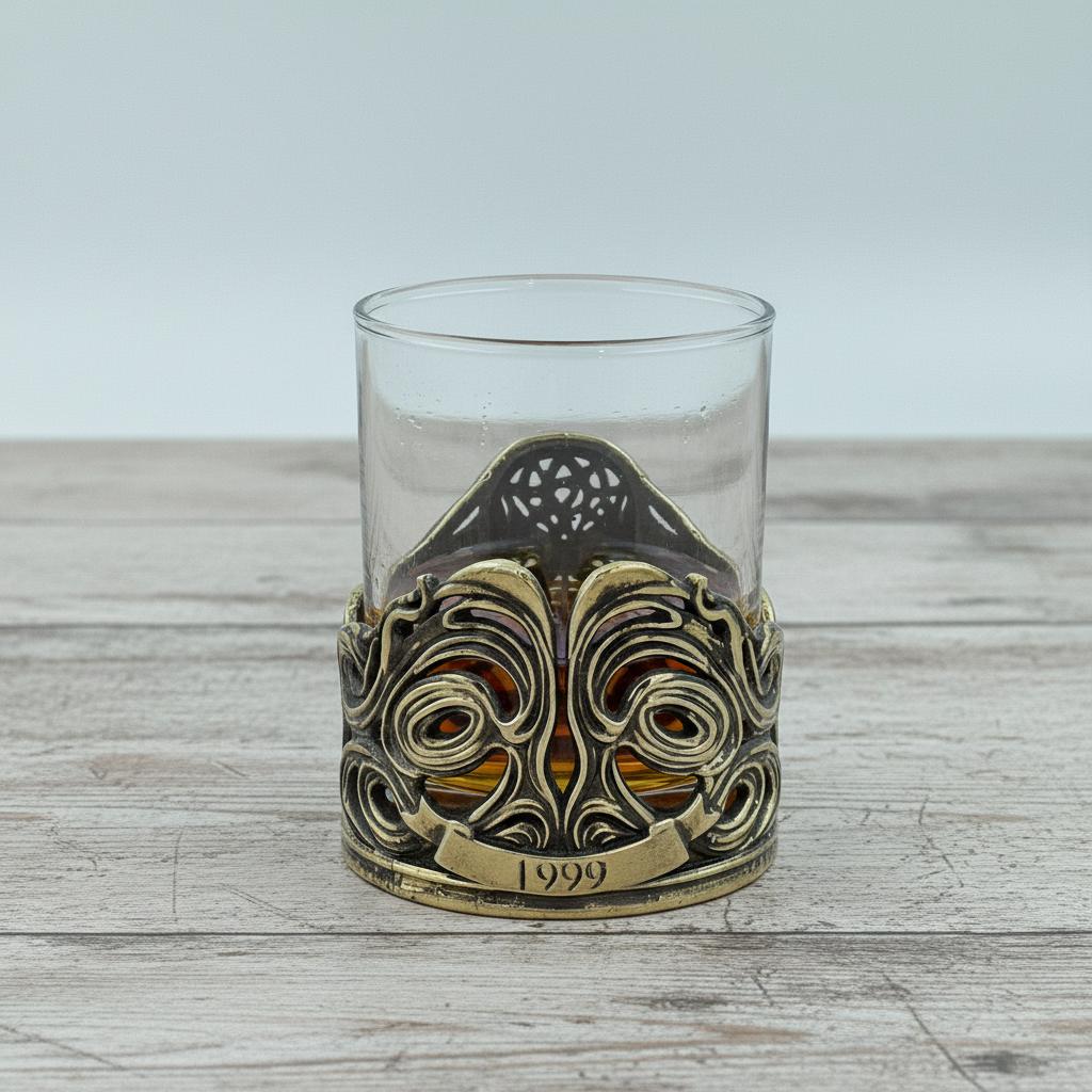 Personalized Jeweled Skull Whiskey Glass – Name on the Band, 10 oz