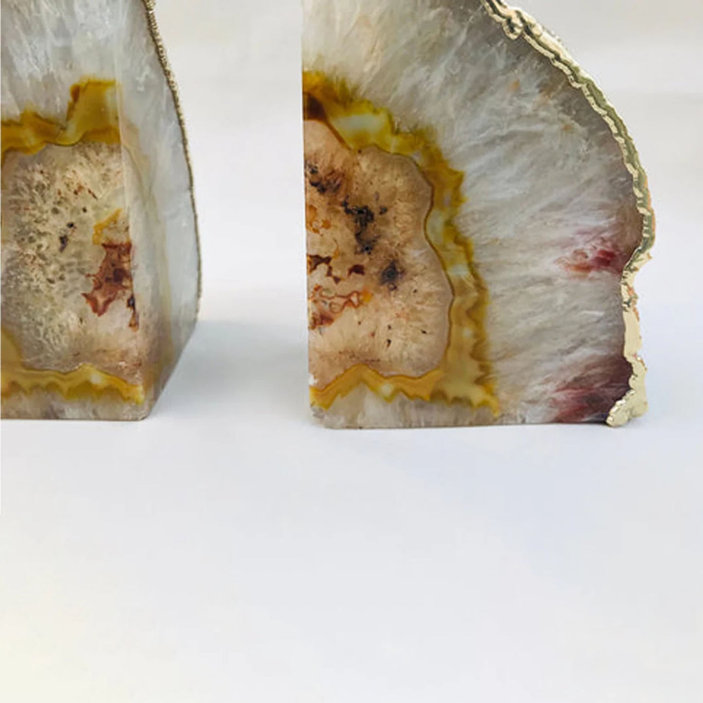 Natural Clear Plated Agate Bookends