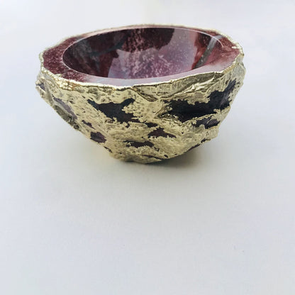 Maroon Red Agate Geode Nut/trinket/Jewellery Bowl