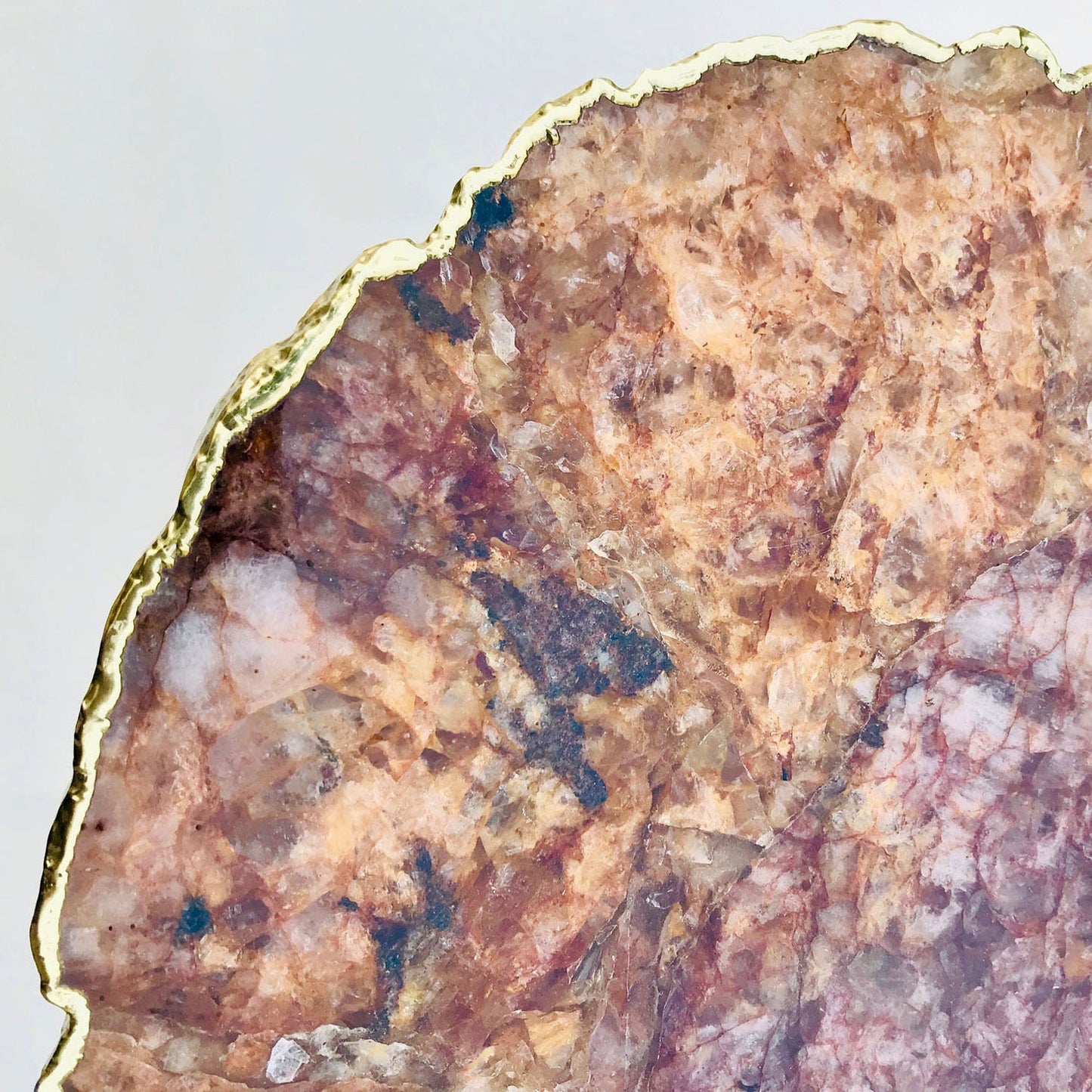Golden Quartz Agate Organic Edge Side/Coffee Table