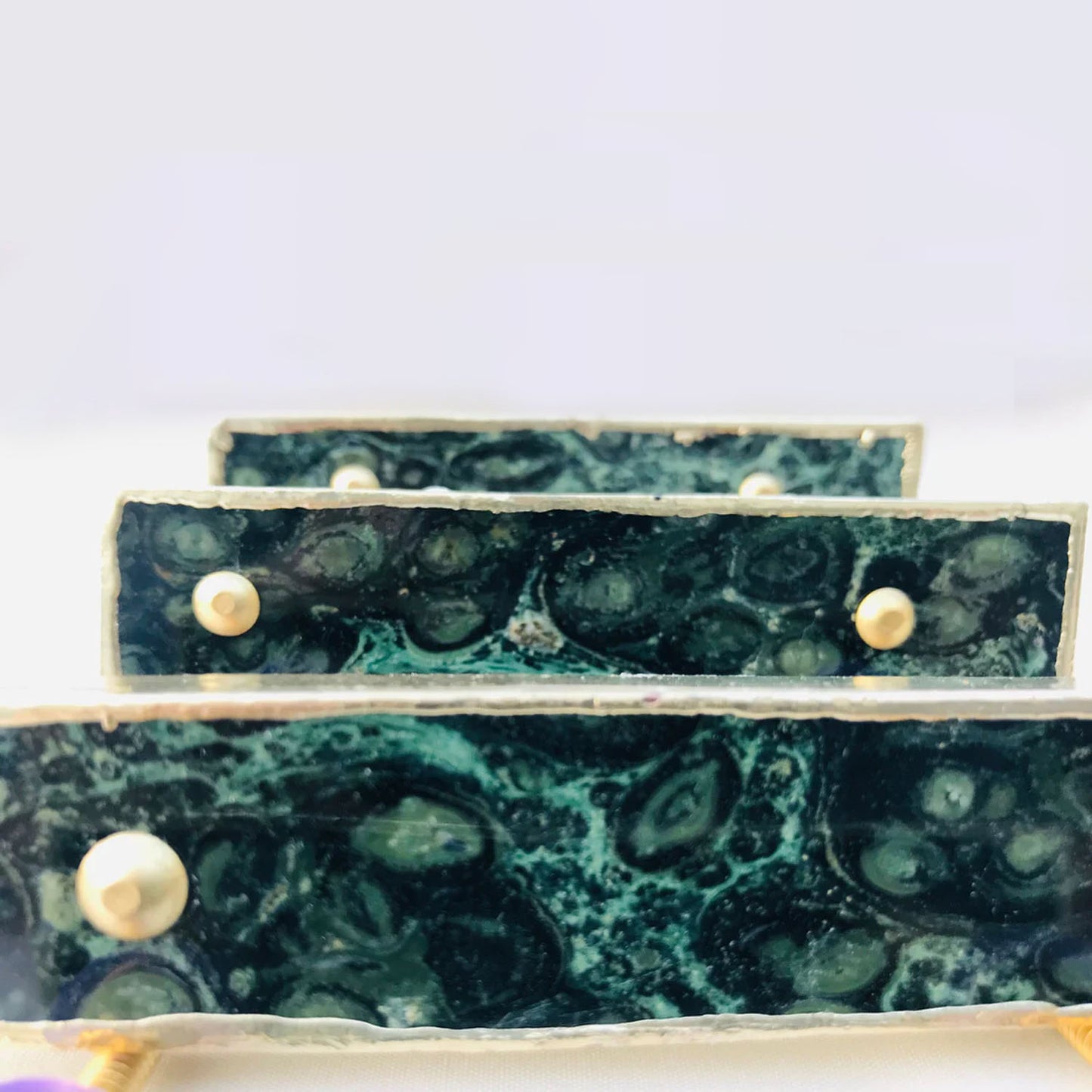 Set of 4 Kambaba Jasper Gemstone/Agate Handle Barbarella | Green