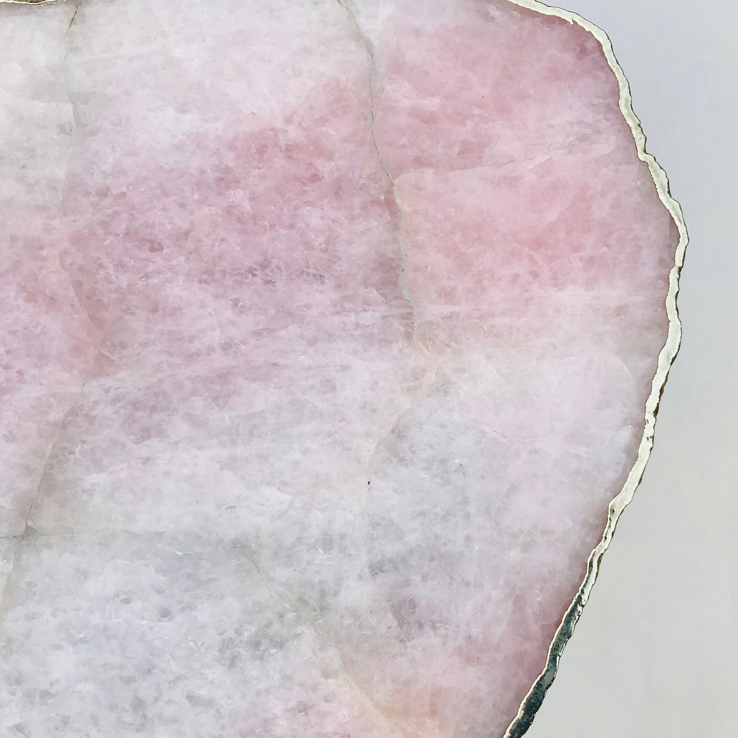 Large Rose Quartz Agate/Single Piece/Crystal/Gemstone/Quartz Organic Edge Side/Drink/Coffee Table