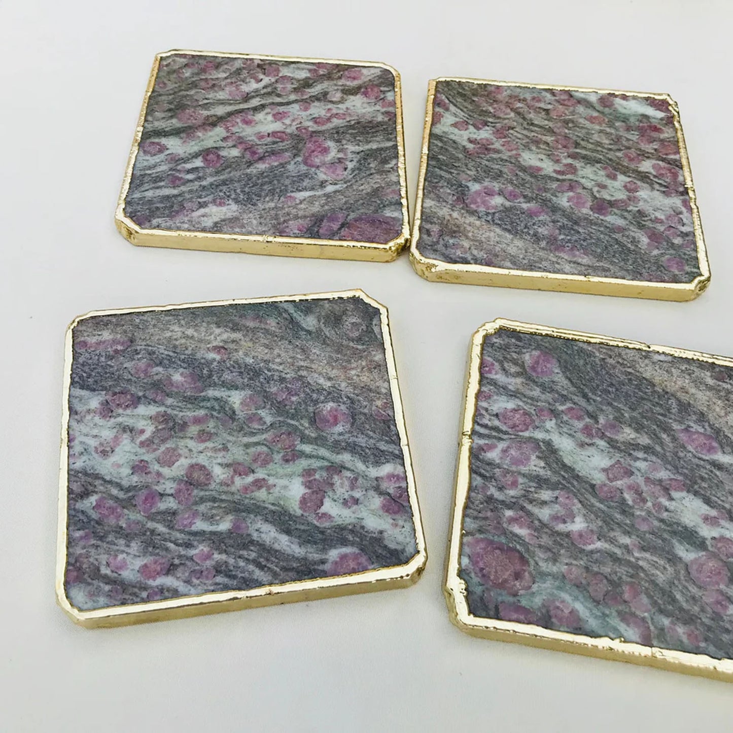 Lepidolite/Gemstone/Semi-precious stone/Agate - Set of 4 Large Coasters/Personalised Momentos