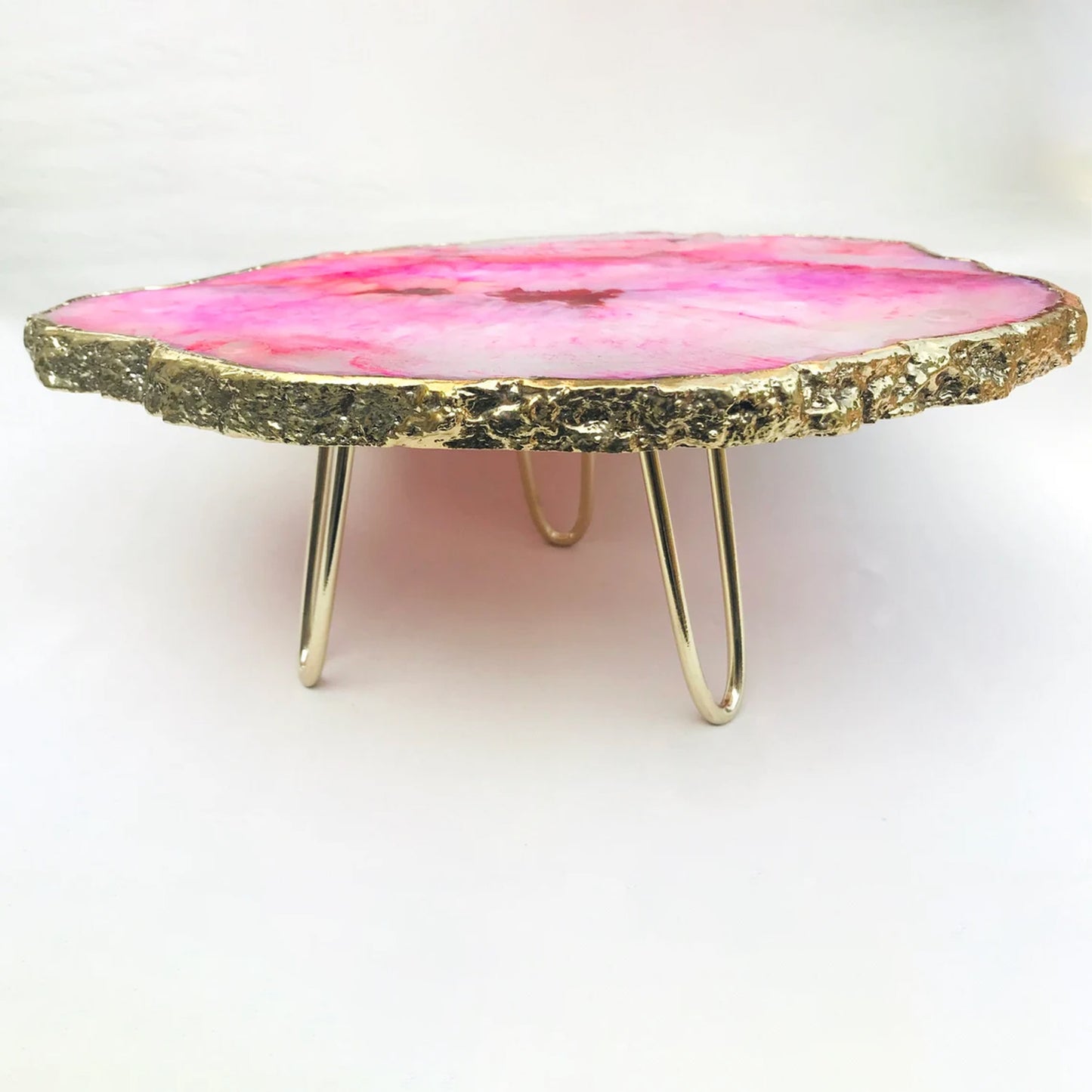 Pink Agate Cake Stand/Centrepiece/Display Stand/Tray