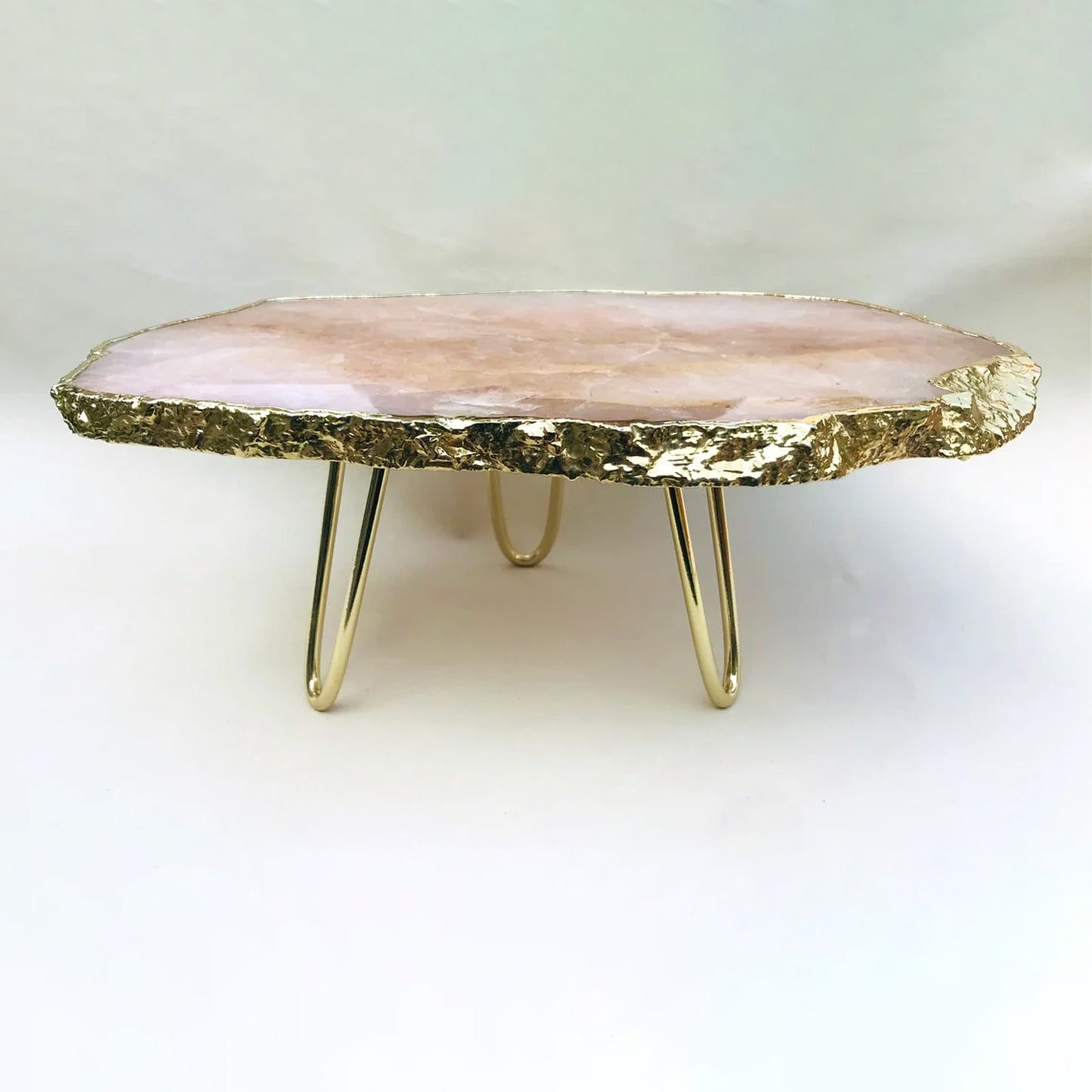 Rose Quartz Agate Cake Stand/Centrepiece/Display Stand/Tray