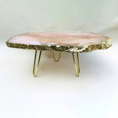 Rose Quartz Agate Cake Stand/Centrepiece/Display Stand/Tray