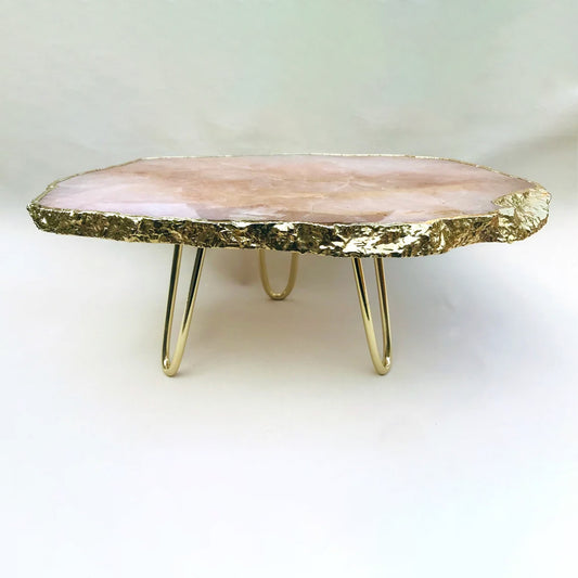 Rose Quartz Agate Cake Stand/Centrepiece/Display Stand/Tray