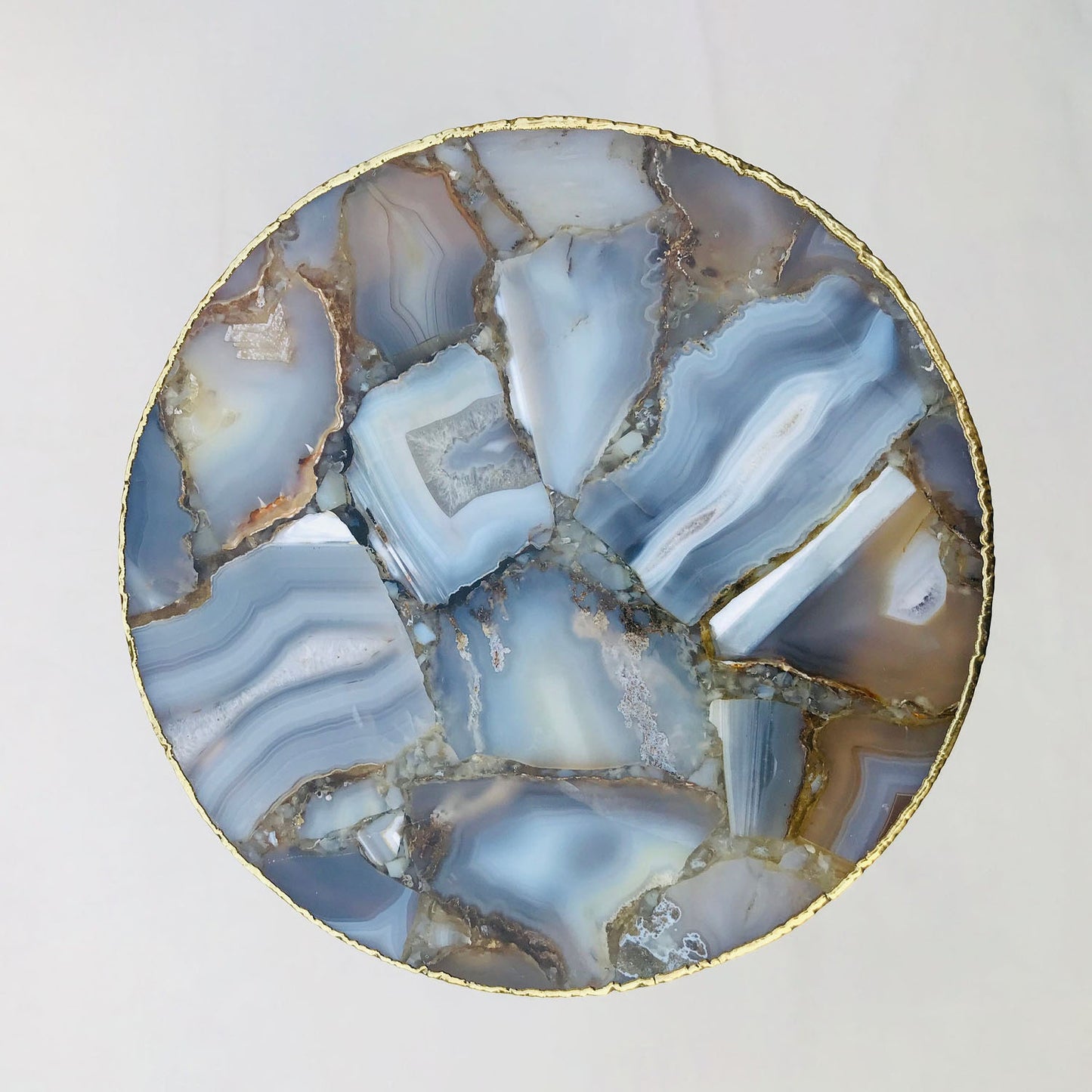 Banded Agate Round Edge Side/Coffee Table