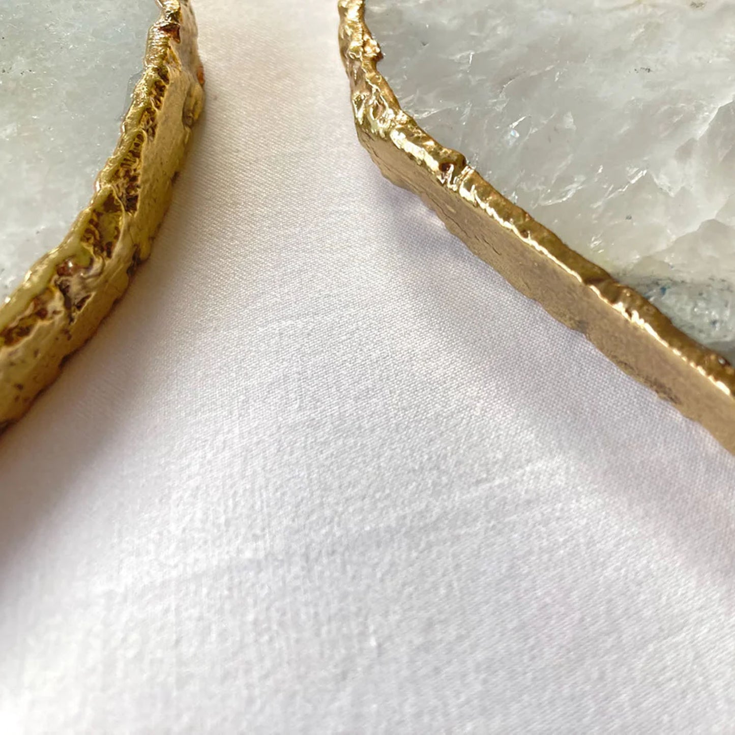 White Grey Agate - Set of 4 Large Heart Shaped Coasters | Personalised Momentos
