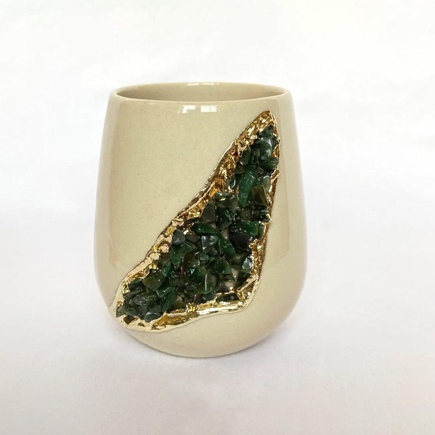Set of 2 Cream Ceramic Vases
