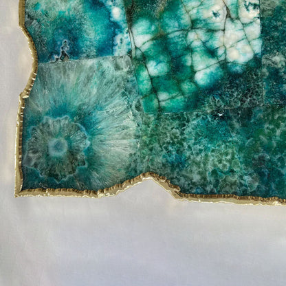 Large Composite Green Agate Cheese Platter/Tray/Personalised Momentos/Sign Boards 10"x15"