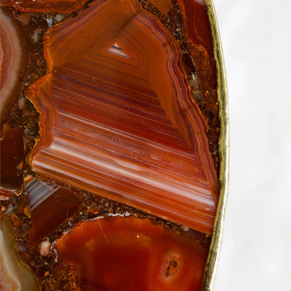 Maroon Red Agate Round Coffee/Side Table