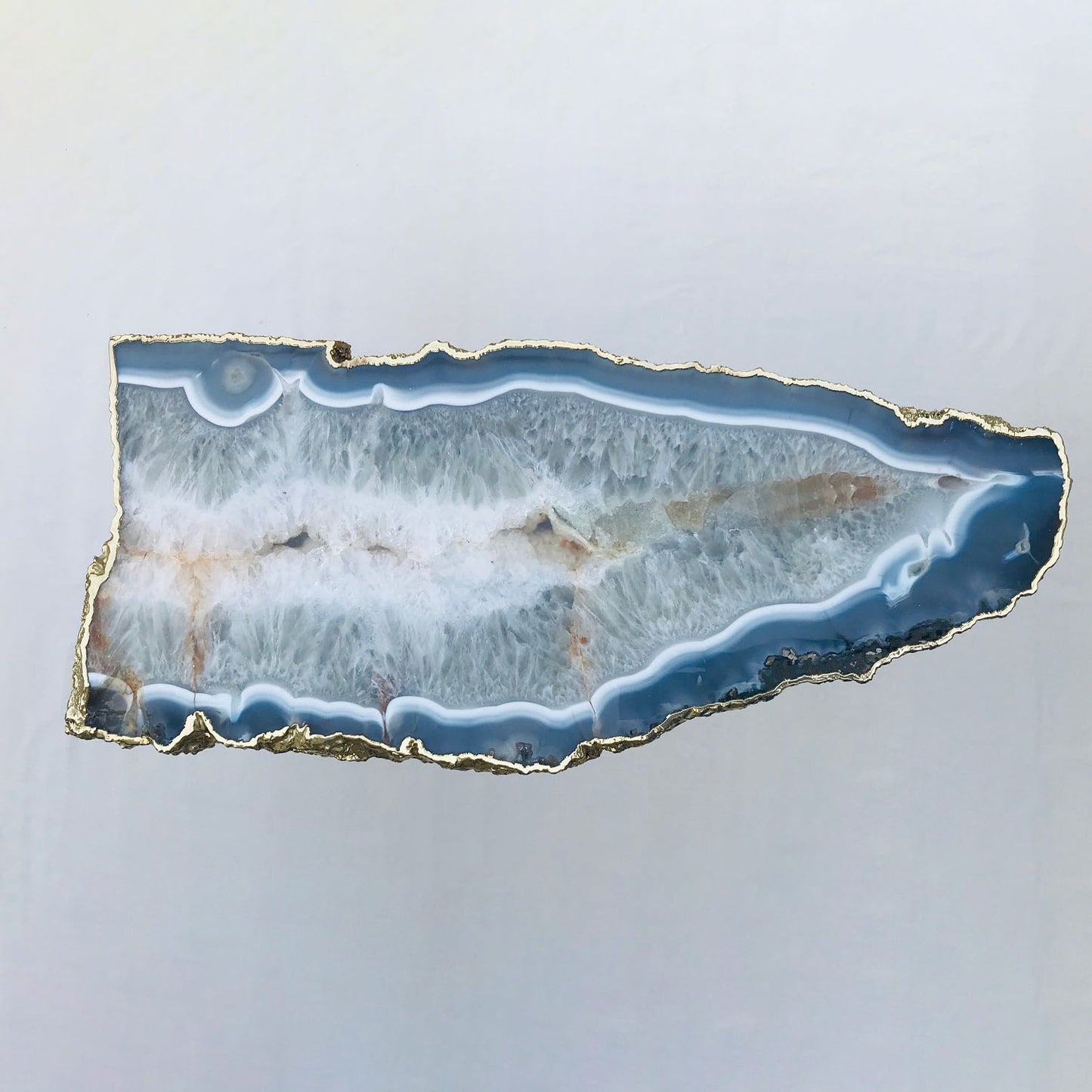 Large Grey Agate Single Piece Quartz/Gemstone/Crystal/Stone Organic Edge Side/Coffee Table