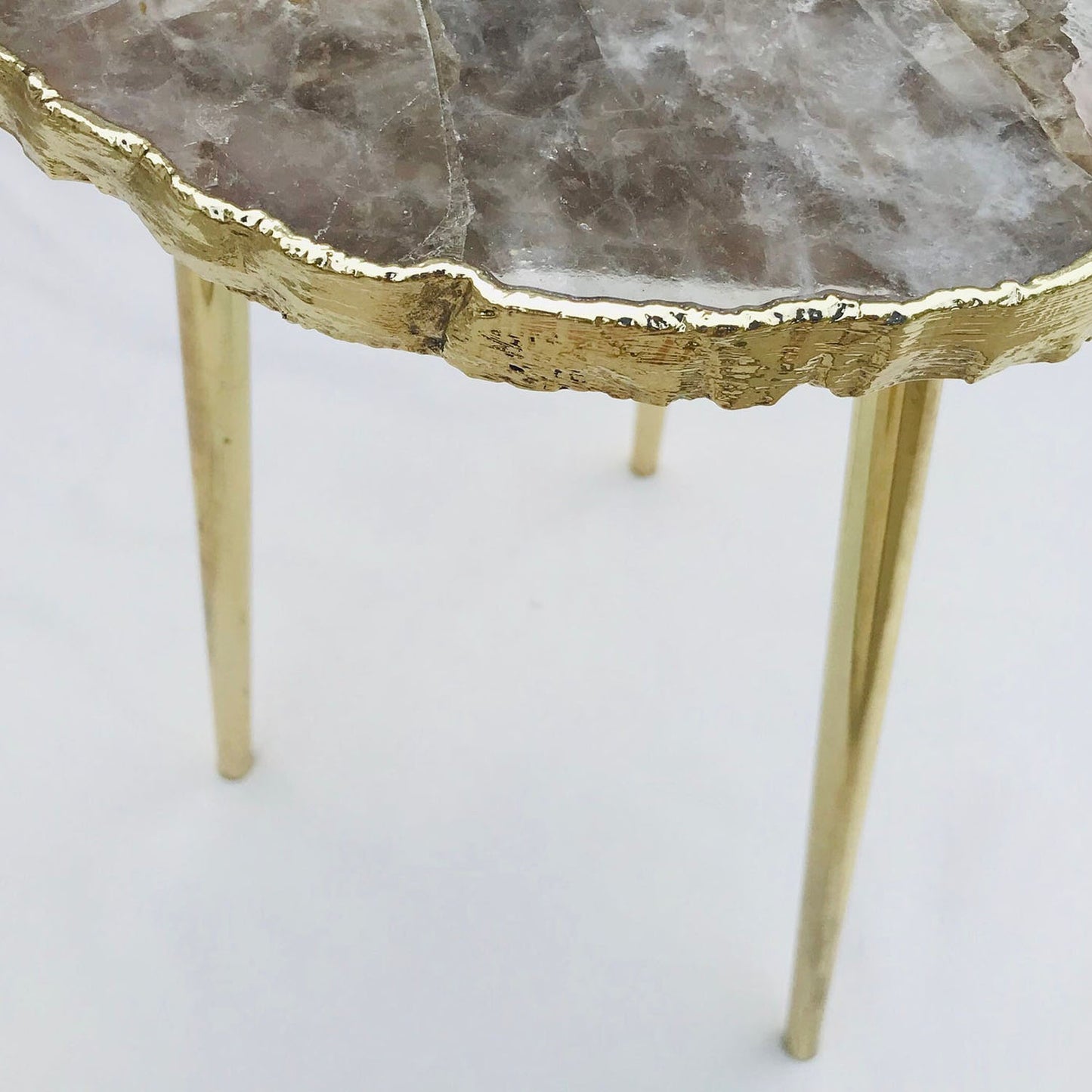 Smoky Grey Agate Organic Edge Side/Coffee Table