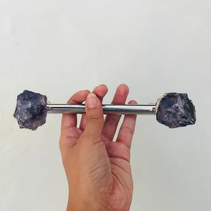Set of 4 - Cabinet/Door/Drawer/Kitchen Handle and Pull - Amethyst/Agate/Quartz  stainless steel handles