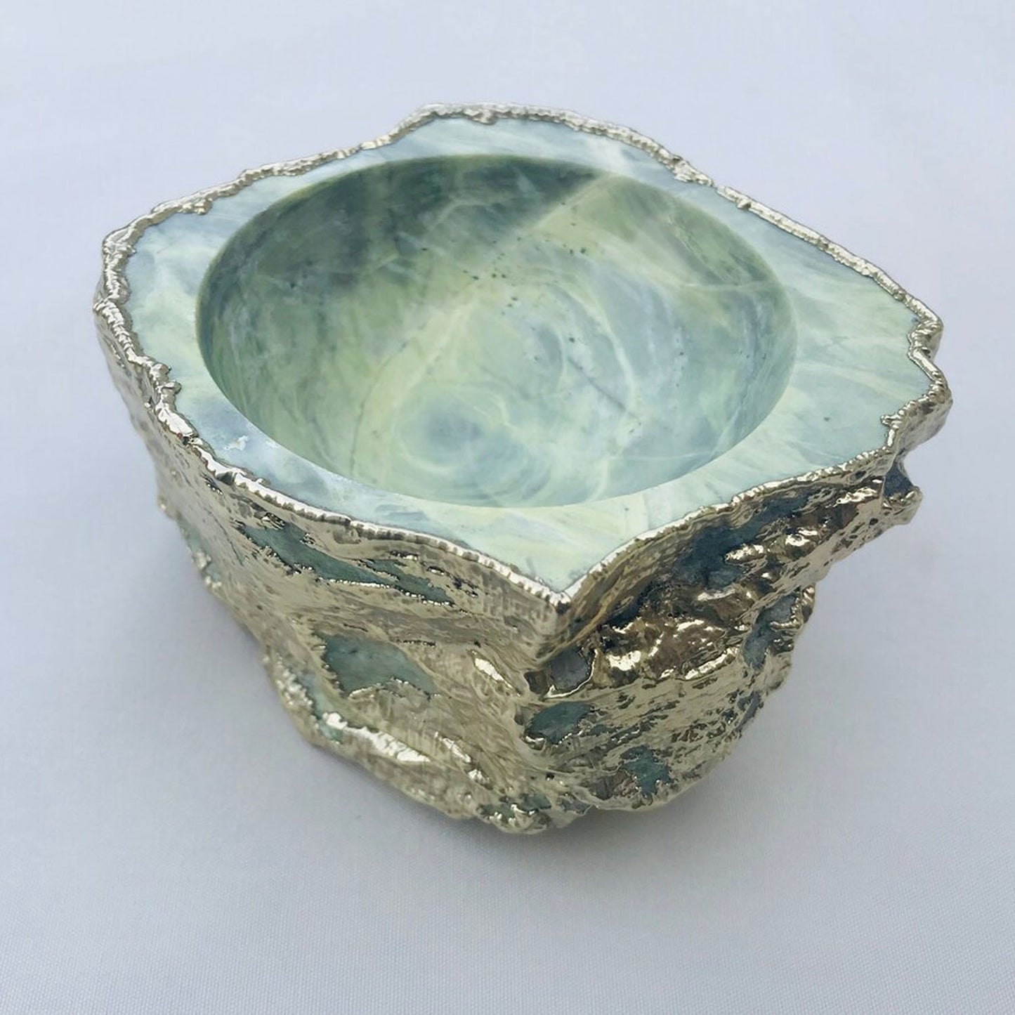 Lime Green Agate Geode Nut/trinket/Jewellery Bowl