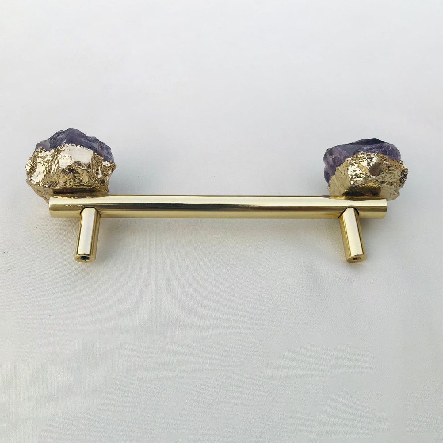 Set of 4 - Cabinet/Door/Drawer/Kitchen Handle and Pull - Amethyst/Agate/Quartz  stainless steel brass plated handles