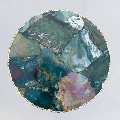Green Agate Organic Edge Side/Coffee Table