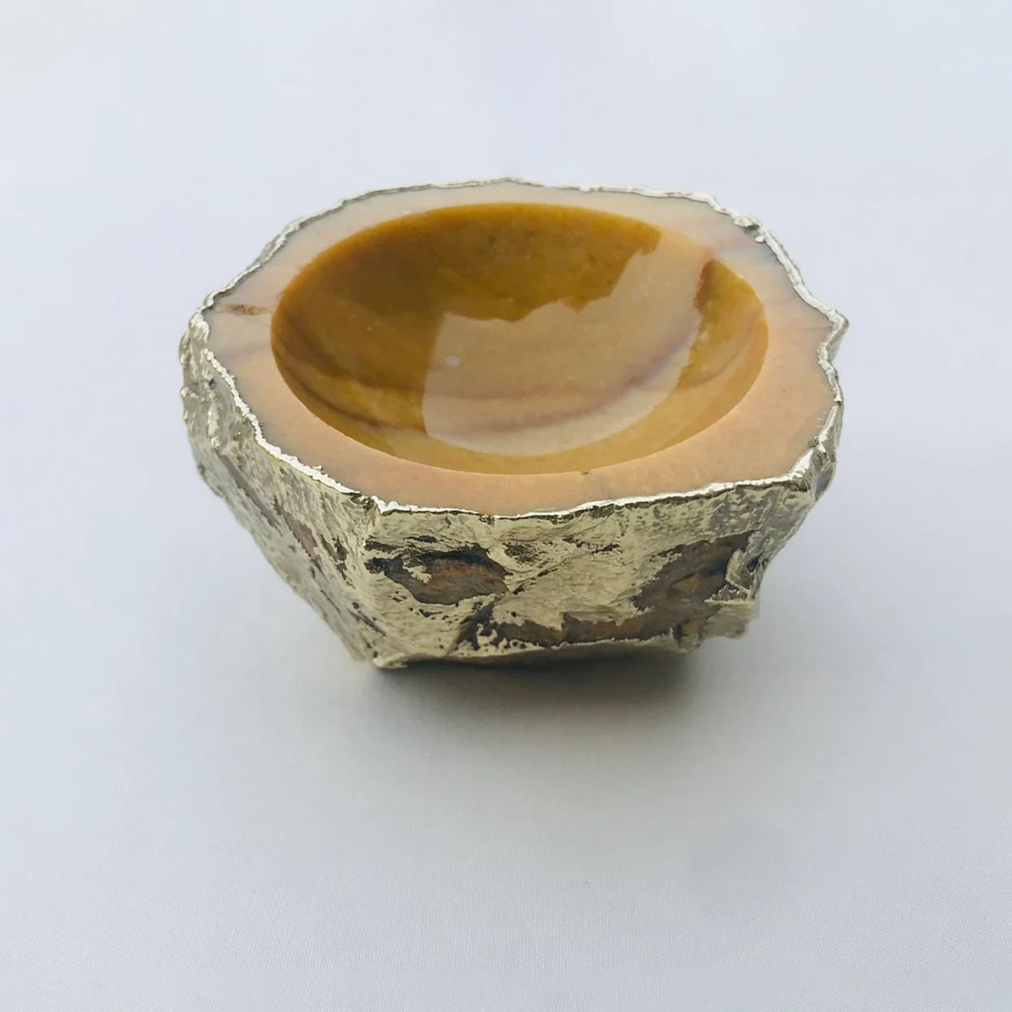 Mustard Yellow Agate Geode Nut/trinket/Jewellery Bowl