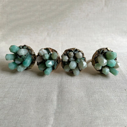 Set of 4 Chunky Green Agate Napkin Rings