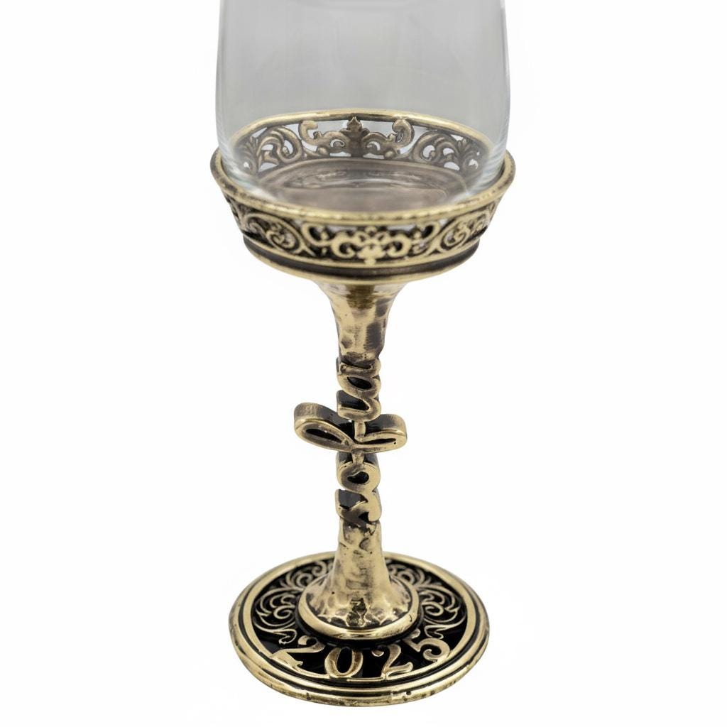 Personalised Wine Glasses Set | Electroformed Stem & Base, Wedding Gift (Set of 1 or 2)