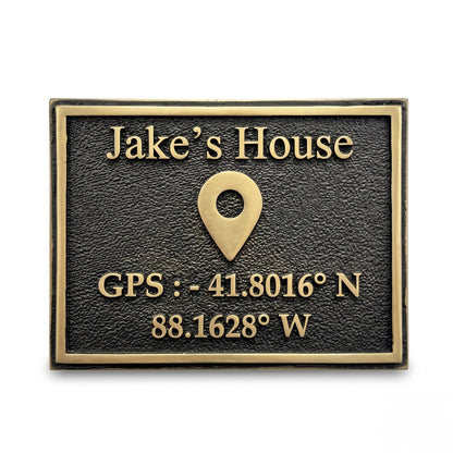 Personalized GPS Coordinates Plaque | Brass house plaque | Custom Brass Home Plaque | Housewarming Wedding Gift