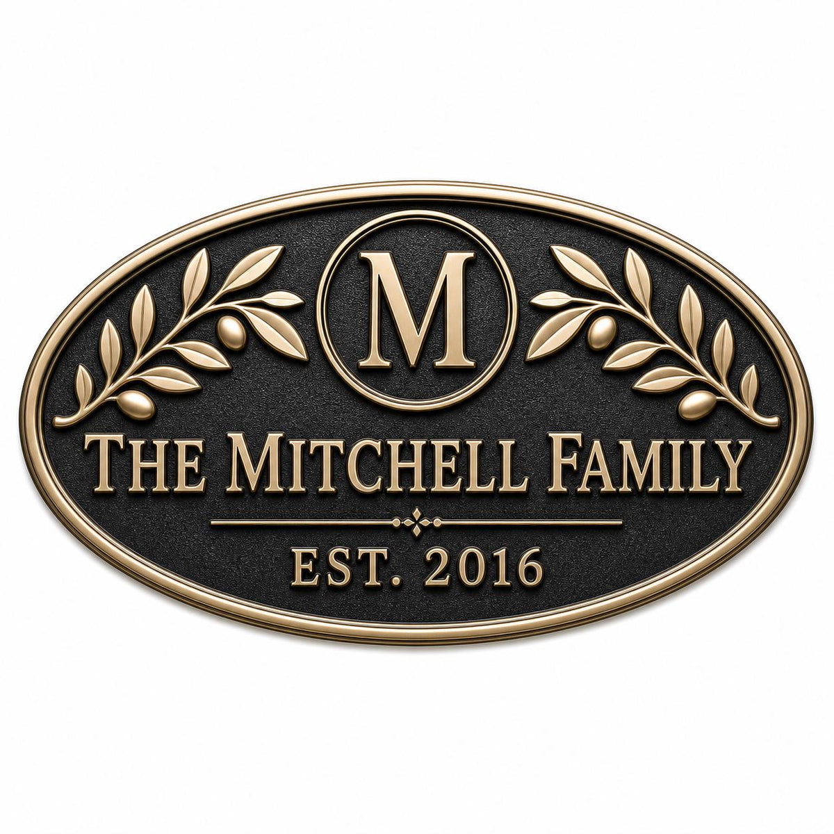 Personalised House Name Sign | Antique Brass Address Plaque | Custom Family Plaques