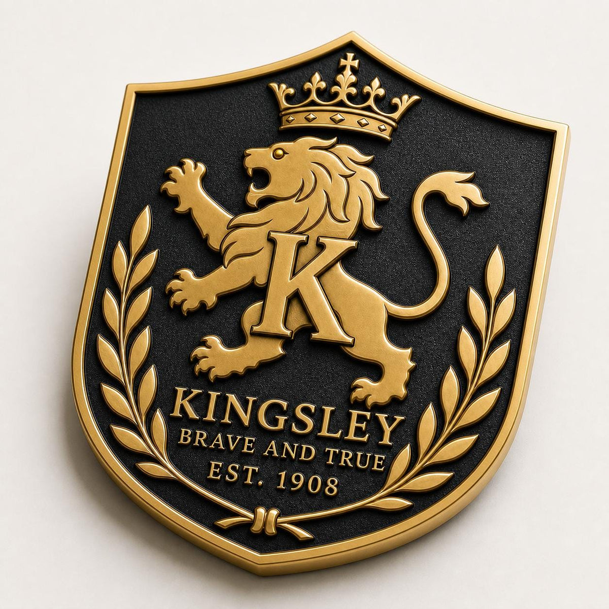 Design Your Own Brass Heraldic Plaque | Custom Family Emblem, Monogram & Established Year Sign