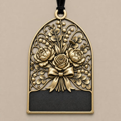 Large Personalized Wedding Ornament | Custom Couple Christmas Keepsake | Copper & Brass Charms