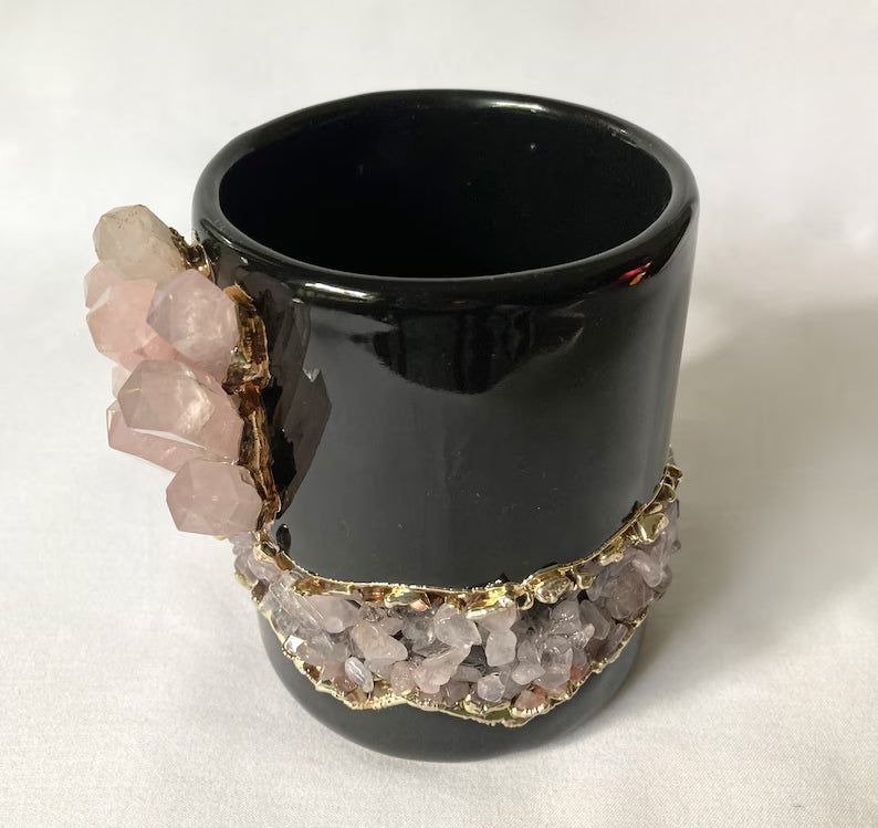 Spikes - Set of 2 Black Ceramic Mugs