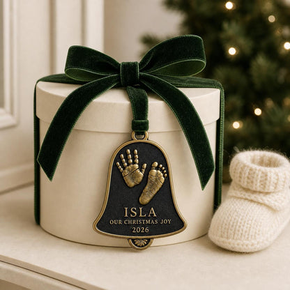 Baby Handprint and Footprint Ornament, Bell