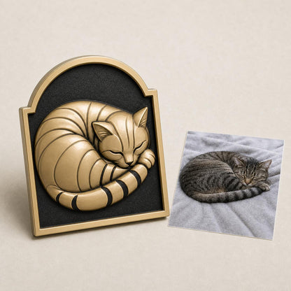 Custom Pet Portrait Relief Plaque | Raised Antique Brass Dog or Cat Wall Art
