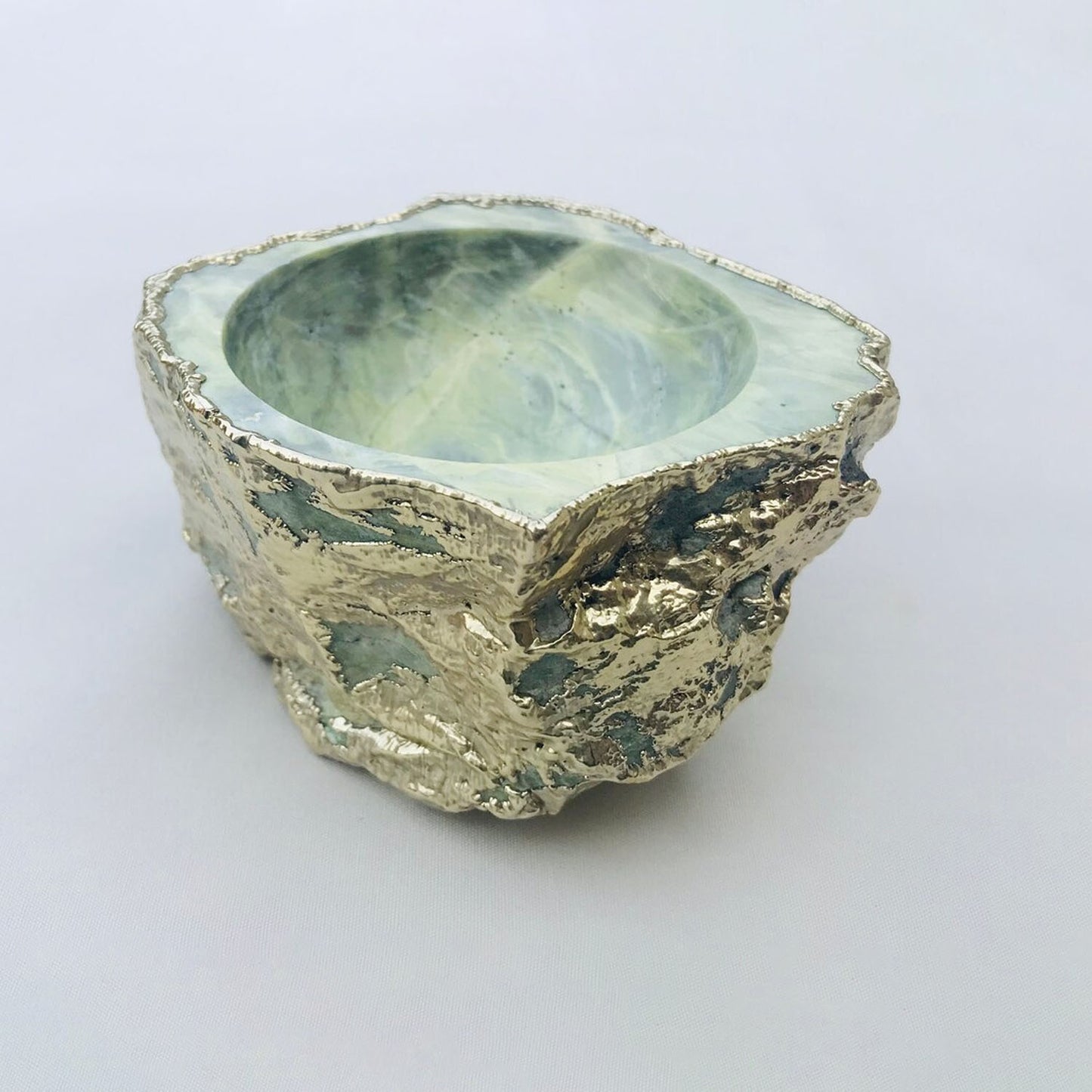 Lime Green Agate Geode Nut/trinket/Jewellery Bowl