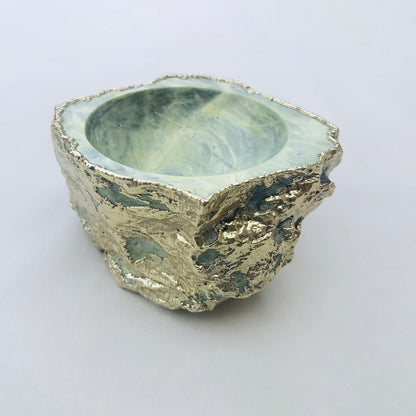 Lime Green Agate Geode Nut/trinket/Jewellery Bowl