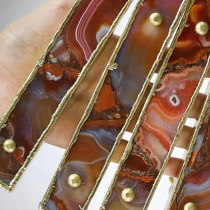 Set of 4 Red Agate Handle/Pull/Barbarella