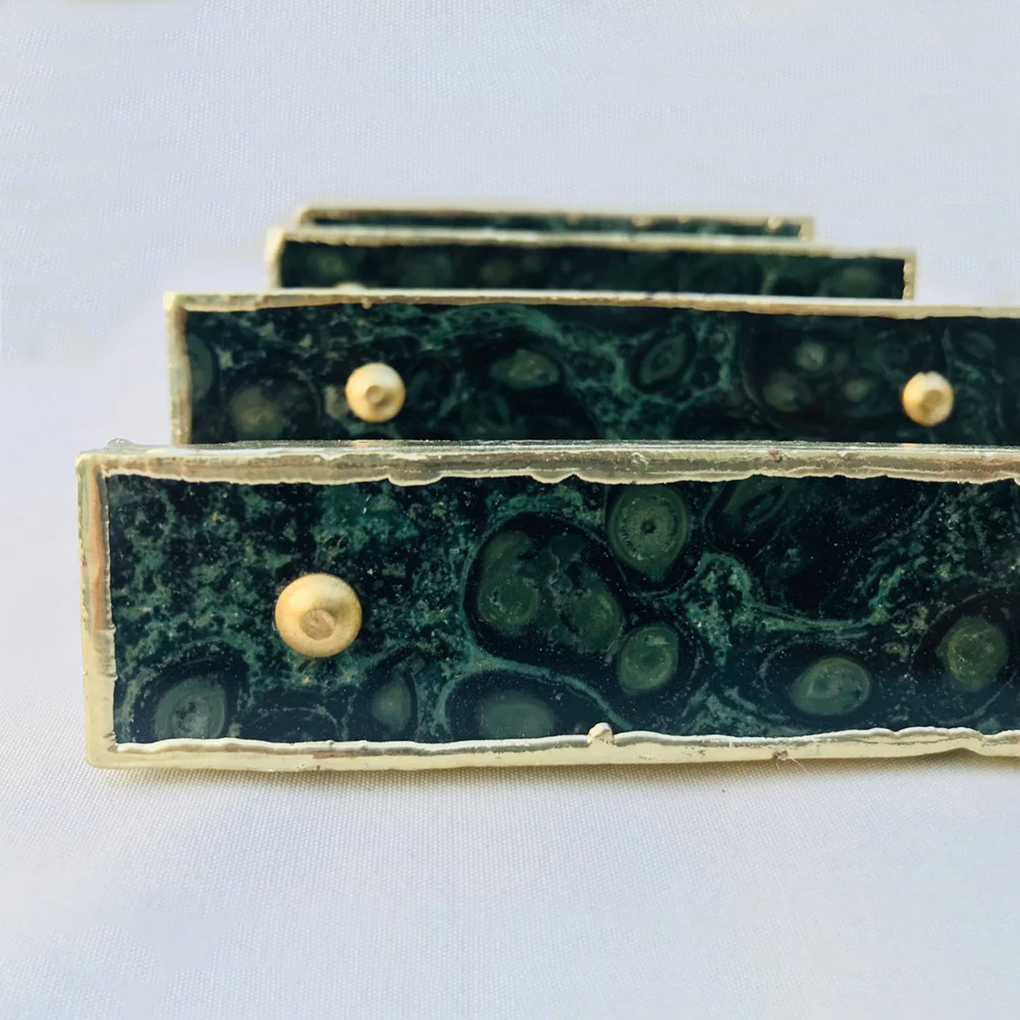 Set of 4 Kambaba Jasper Gemstone/Agate Handle Barbarella | Green