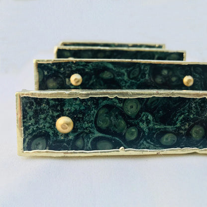 Set of 4 Kambaba Jasper Gemstone/Agate Handle Barbarella | Green
