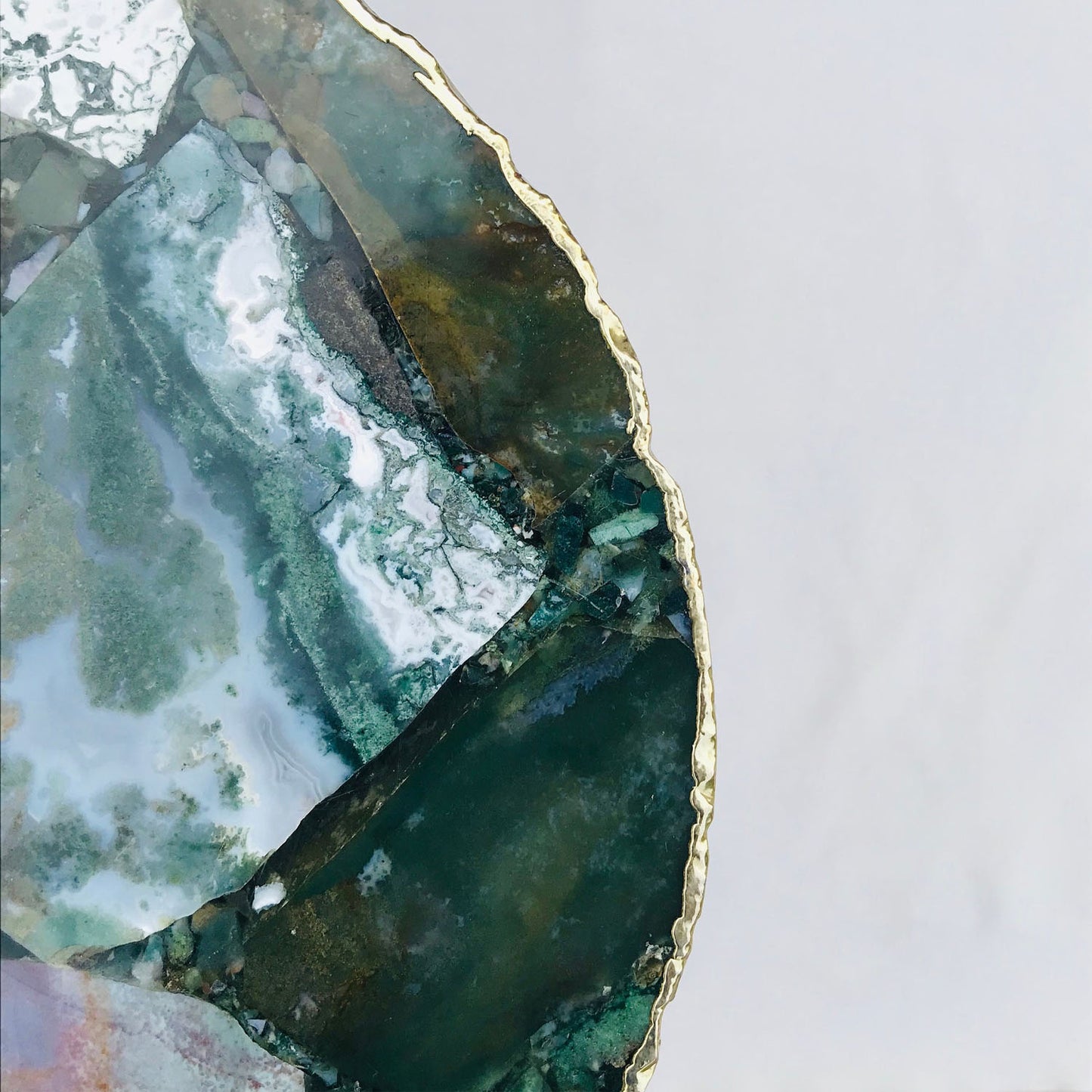 Green Agate Organic Edge Side/Coffee Table