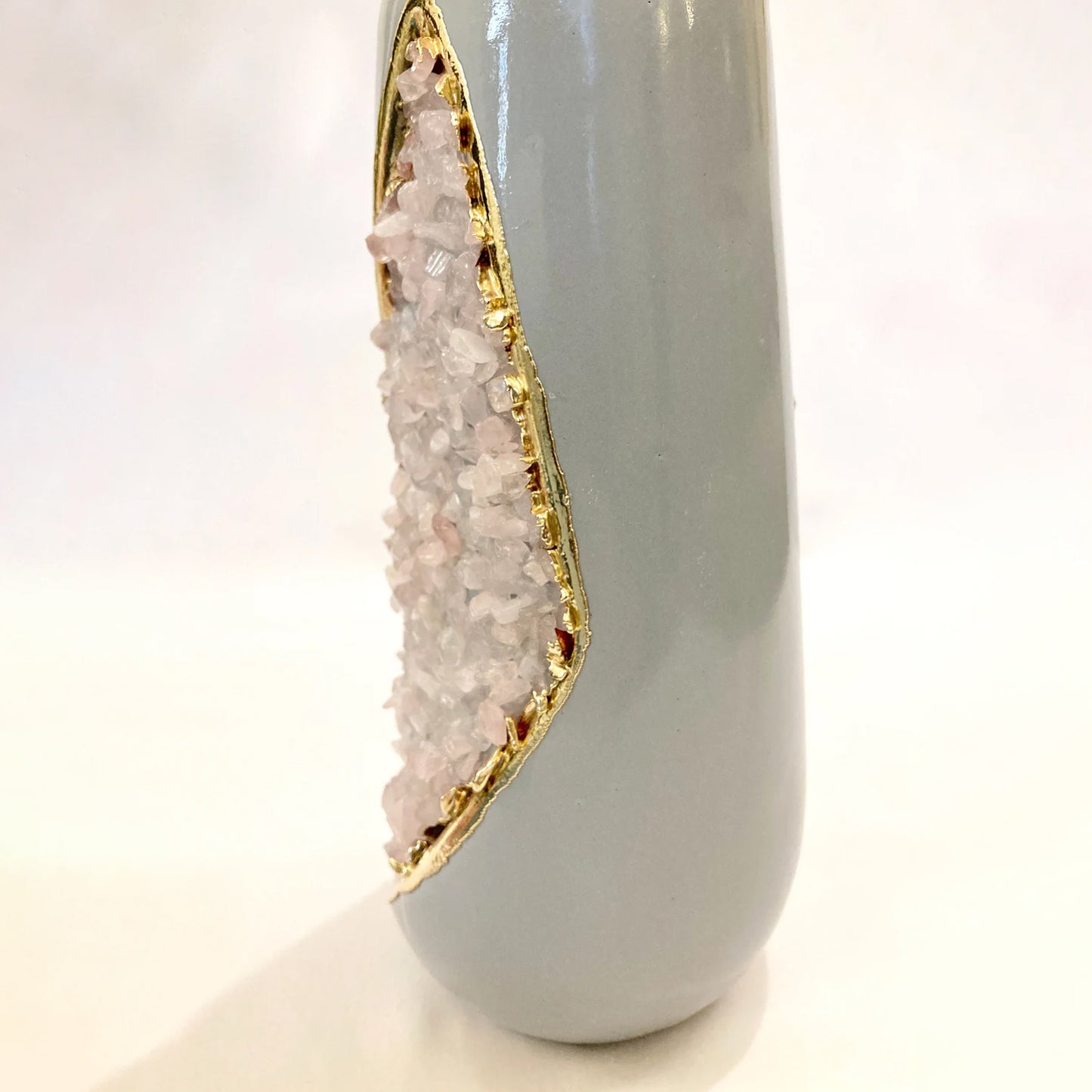 Set of 2 Grey Ceramic Vases