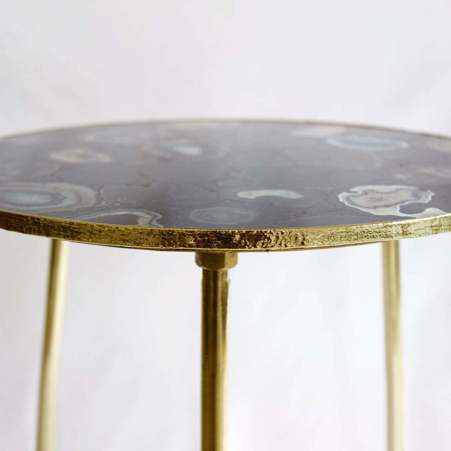 Black Agate Round Coffee/Side Table | 12", 14" or 16"